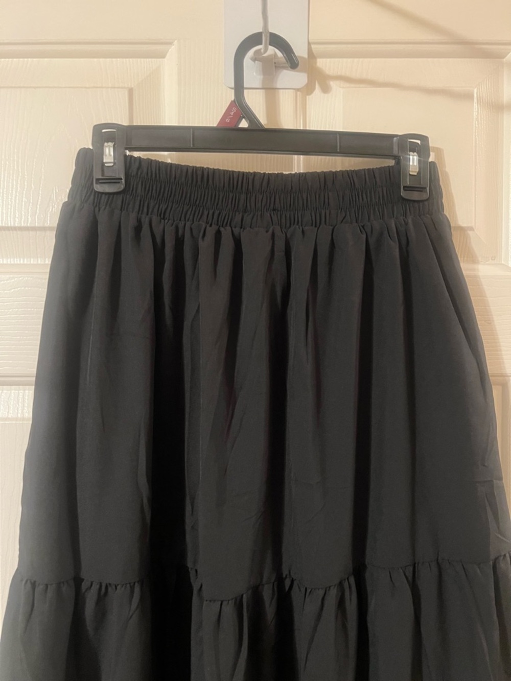 NWT Women’s Black Tiered High Waist Summer Maxi Skirt with Pockets Size Small - Picture 9 of 12